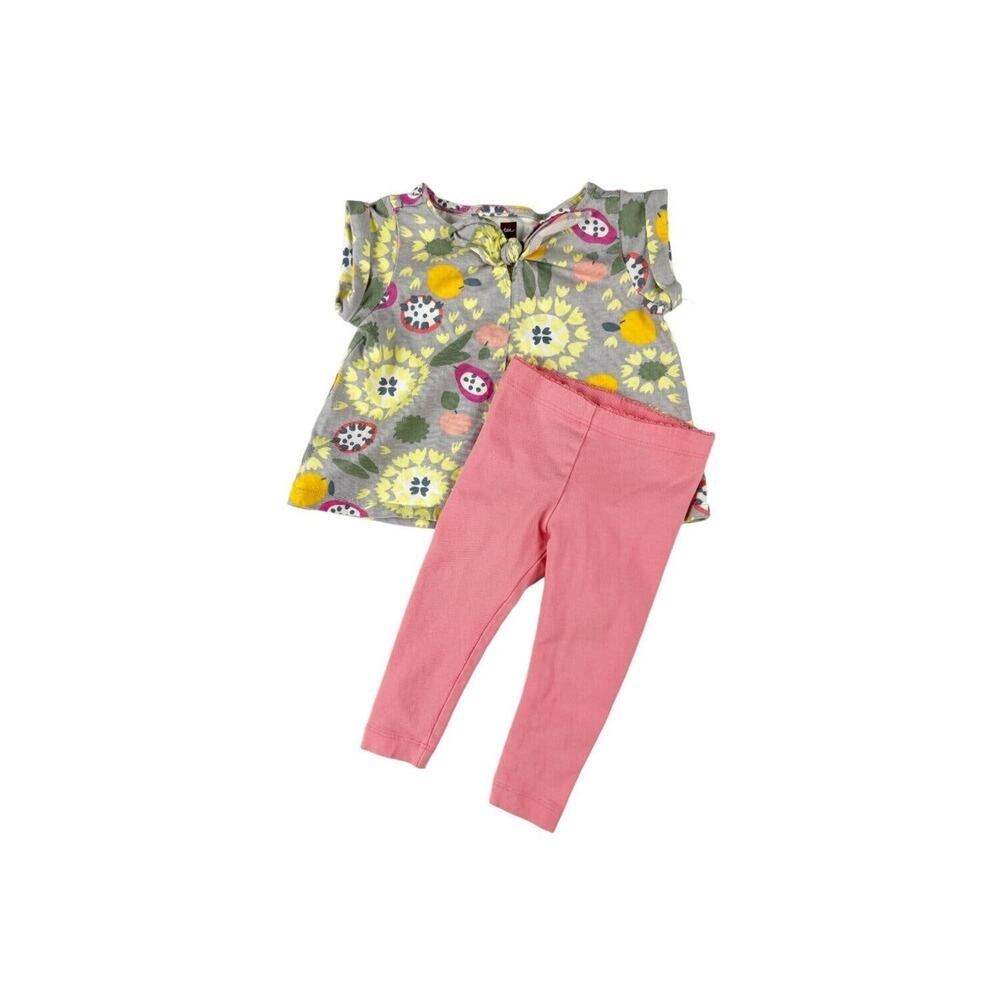 Tea Collection Fruit Floral Top Leggings Outfit size 6-9 months